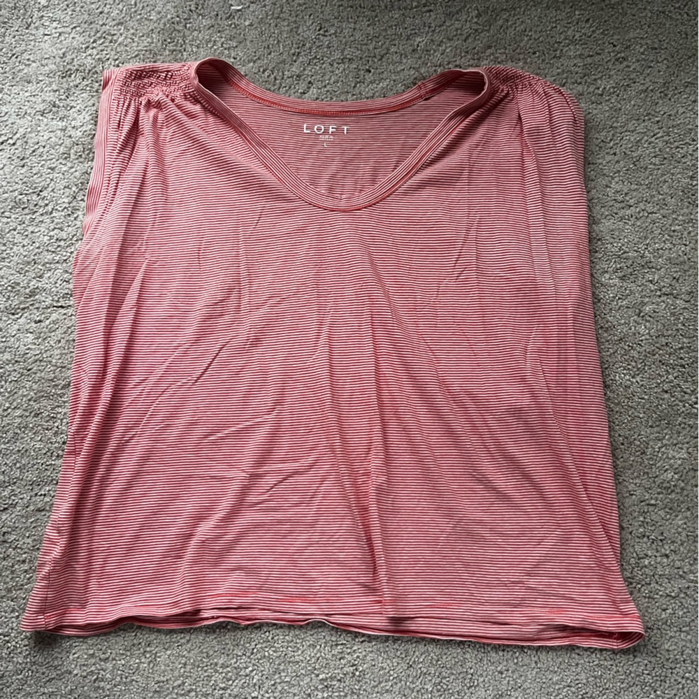 LOFT Rose Striped Tee